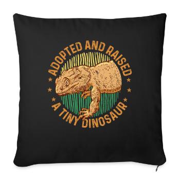 Funny bearded dragon - Sofa pillowcase 17,3'' x 17,3'' (45 x 45 cm) - black - Front