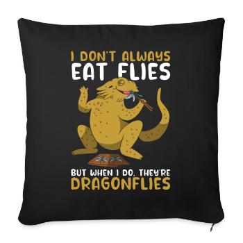Funny bearded dragon - Sofa pillowcase 17,3'' x 17,3'' (45 x 45 cm) - black - Front