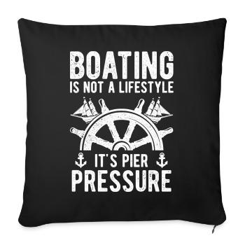 Excursion en bateau amusante - Housse de coussin décorative 45 x 45 cm - noir - Devant