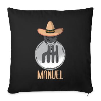 Funny Car Manual Shift lever knob on Sombrero - Sofa pillowcase 17,3'' x 17,3'' (45 x 45 cm) - black - Front