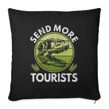 Send More Tourists Vintage Dinosaurier Wanderteam - Sofakissenbezug 45 x 45 cm - Schwarz - Vorne