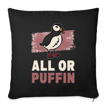 All Or Puffin - Papageitaucher Papageientaucher - Sofa pillowcase 17,3'' x 17,3'' (45 x 45 cm) - black - Front