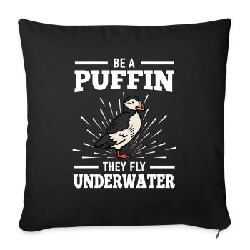 Puffins fly underwater Ice divers - Sofa pillowcase 17,3'' x 17,3'' (45 x 45 cm) - black - Front
