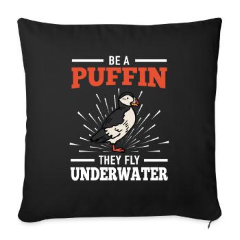 Puffins fly underwater Ice divers - Sofa pillowcase 17,3'' x 17,3'' (45 x 45 cm) - black - Front