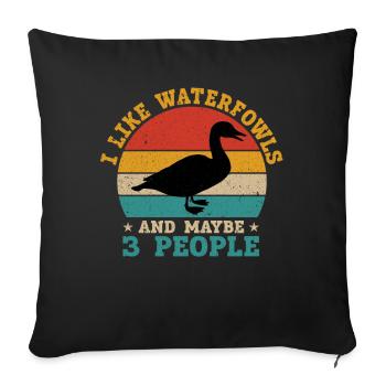 Fun waterfowl hunting - Sofa pillowcase 17,3'' x 17,3'' (45 x 45 cm) - black - Front