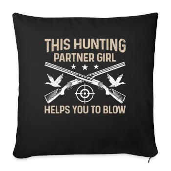 Drôle de chasse à la sauvagine Chasse au canard - Housse de coussin décorative 45 x 45 cm - noir - Devant