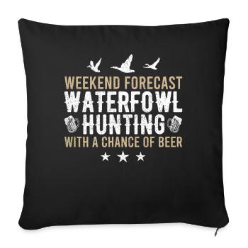 Fun waterfowl hunting - Sofa pillowcase 17,3'' x 17,3'' (45 x 45 cm) - black - Front