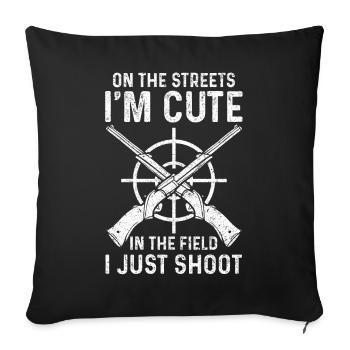 Drôle de chasse pour les chasseurs - Housse de coussin décorative 45 x 45 cm - noir - Devant