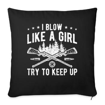 Drôle de chasseur de filles - Housse de coussin décorative 45 x 45 cm - noir - Devant