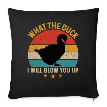 Drôle de chasseur de canard chasseur de canard - Housse de coussin décorative 45 x 45 cm - noir - Devant
