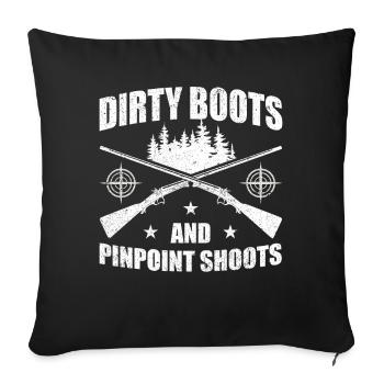 Drôle de chasse pour les chasseurs - Housse de coussin décorative 45 x 45 cm - noir - Devant