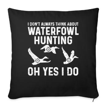 Fun waterfowl hunting - Sofa pillowcase 17,3'' x 17,3'' (45 x 45 cm) - black - Front
