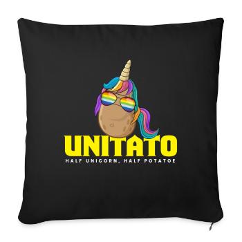 Unitato Kartoffel Einhorn - Sofakissenbezug 45 x 45 cm - Schwarz - Vorne