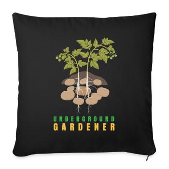 Underground Gardener Kartoffel - Sofakissenbezug 45 x 45 cm - Schwarz - Vorne