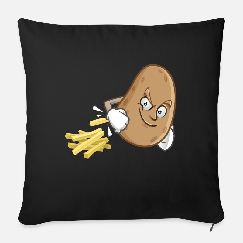 Pommes Kartoffel Pommes Frites - Sofakissenbezug 45 x 45 cm - Schwarz