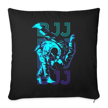 BJJ Jiu Jitsu Brésilien Rétro Cadeau - Housse de coussin décorative 45 x 45 cm - noir - Devant