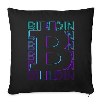 Bitcoin Crypto Crypto Rétro Cadeau - Housse de coussin décorative 45 x 45 cm - noir - Devant