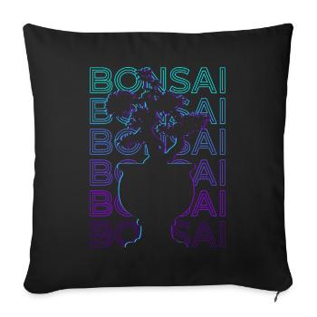 Bonsai Tree Retro Gift - Sofa pillowcase 17,3'' x 17,3'' (45 x 45 cm) - black - Front
