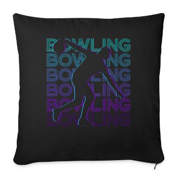 Bowling Bowler Retro Gift - Sofa pillowcase 17,3'' x 17,3'' (45 x 45 cm) - black - Front