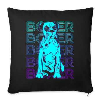 Boxer Dog Retro Gift - Sofa pillowcase 17,3'' x 17,3'' (45 x 45 cm) - black - Front