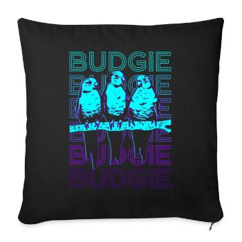 Budgie Budgie Parakeet Parakeet Retro Gift - Sofa pillowcase 17,3'' x 17,3'' (45 x 45 cm) - black - Front