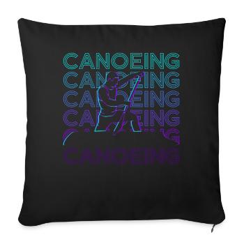 Canoeing Canoeing Canoe Retro Gift - Sofa pillowcase 17,3'' x 17,3'' (45 x 45 cm) - black - Front