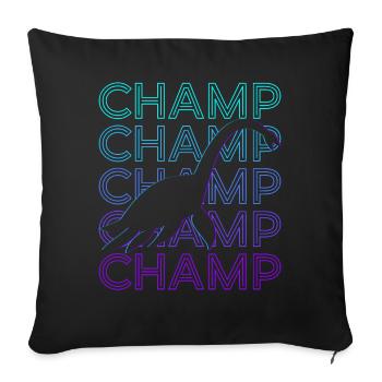 Champ Champy Lake Monster Retro Cadeau - Housse de coussin décorative 45 x 45 cm - noir - Devant