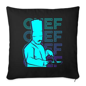Chef Cooking Retro Cadeau - Housse de coussin décorative 45 x 45 cm - noir - Devant