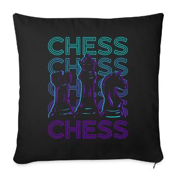 Joueur d’échecs Maître d’échecs Retro Gift - Housse de coussin décorative 45 x 45 cm - noir - Devant
