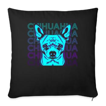 Chihuahua Retro Gift - Sofa pillowcase 17,3'' x 17,3'' (45 x 45 cm) - black - Front