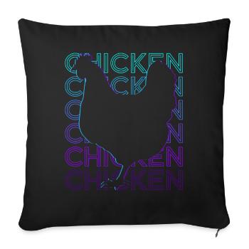 Chicken Retro Gift - Sofa pillowcase 17,3'' x 17,3'' (45 x 45 cm) - black - Front