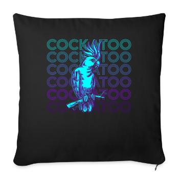 Kakadu Retro Gift - Sofa pillowcase 17,3'' x 17,3'' (45 x 45 cm) - black - Front