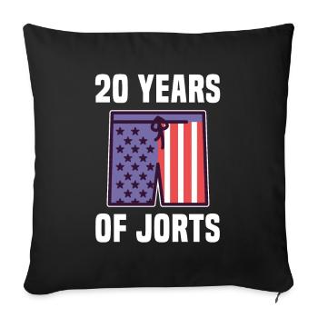 USA Flag Wrestling Wrestler 20 ans de Jorts - Housse de coussin décorative 45 x 45 cm - noir - Devant
