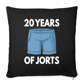 20 ans de Jorts Jeans Wrestling Outfit Cadeau - Housse de coussin décorative 45 x 45 cm - noir - Devant