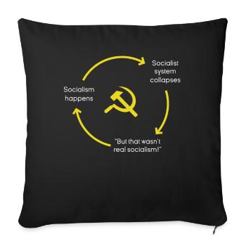 Anti-Socialism Anti-Communism Pro-Capitalism - Sofa pillowcase 17,3'' x 17,3'' (45 x 45 cm) - black - Front