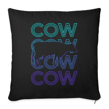 Cow Farmer Farm Farm Retro Gift - Housse de coussin décorative 45 x 45 cm - noir - Devant