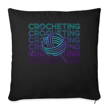 Crochet Crochet Crochet Crochet Retro Gift - Sofa pillowcase 17,3'' x 17,3'' (45 x 45 cm) - black - Front