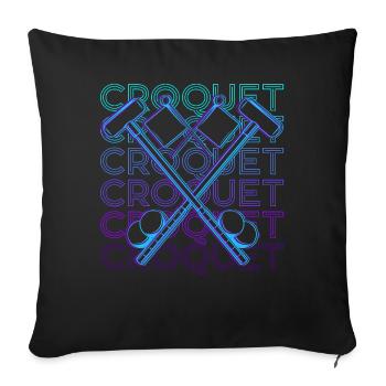 Croquet Player Retro Gift - Sofa pillowcase 17,3'' x 17,3'' (45 x 45 cm) - black - Front