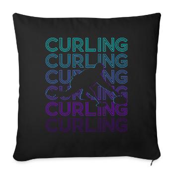 Curling Retro Gift - Sofa pillowcase 17,3'' x 17,3'' (45 x 45 cm) - black - Front