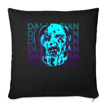 Cadeau rétro dalmate - Housse de coussin décorative 45 x 45 cm - noir - Devant