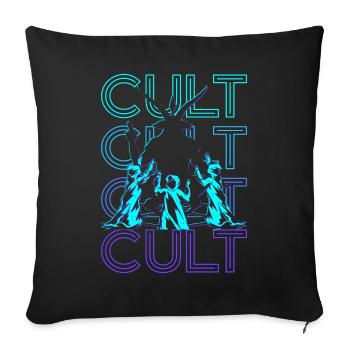 Culte Baphomet Paganisme Occulte Wicca Retro Geschen - Housse de coussin décorative 45 x 45 cm - noir - Devant