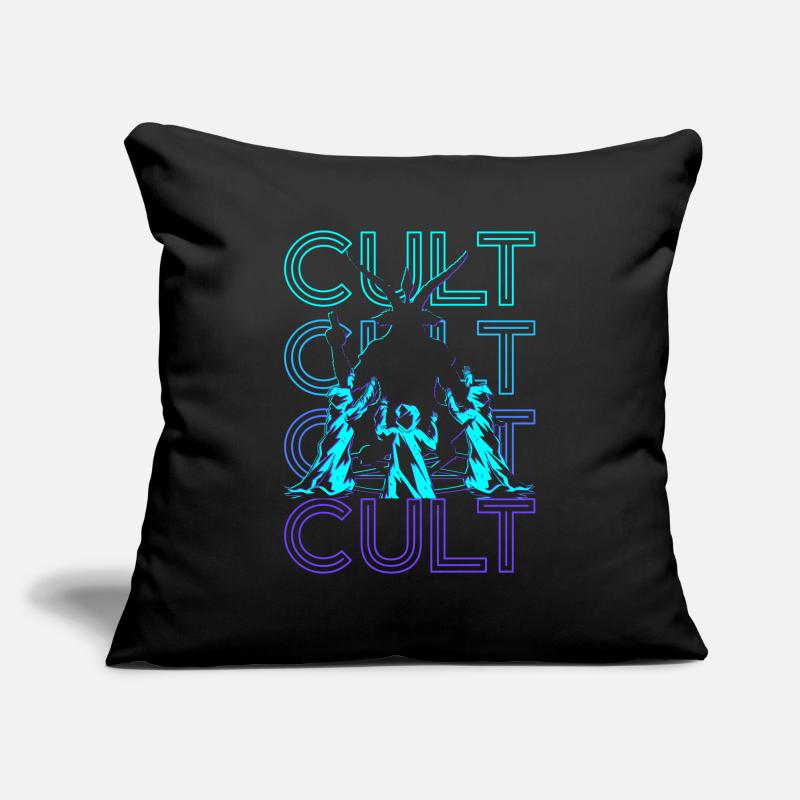 Culte Baphomet Paganisme Occulte Wicca Retro Geschen Housse de coussin décorative 45 x 45 cm