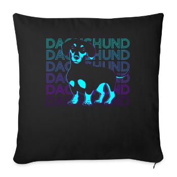 Dachshund Retro Gift - Sofa pillowcase 17,3'' x 17,3'' (45 x 45 cm) - black - Front