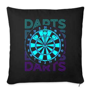 Fléchettes Retro Cadeau - Housse de coussin décorative 45 x 45 cm - noir - Devant