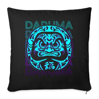 Daruma Doll Japanese Doll Retro Gift - Sofa pillowcase 17,3'' x 17,3'' (45 x 45 cm) - black - Front
