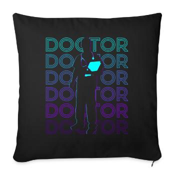 Doctor Retro Gift - Sofa pillowcase 17,3'' x 17,3'' (45 x 45 cm) - black - Front