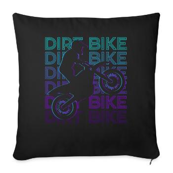 Dirt Bike Motocross Motorcycle Retro Gift - Sofa pillowcase 17,3'' x 17,3'' (45 x 45 cm) - black - Front