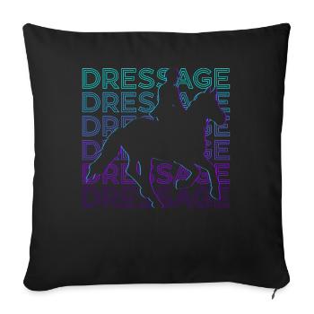 Dressage Rétro Cadeau - Housse de coussin décorative 45 x 45 cm - noir - Devant