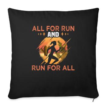 Running Marathon Runner Running - Sofa pillowcase 17,3'' x 17,3'' (45 x 45 cm) - black - Front