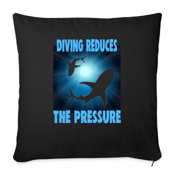 Instructeur de conception de plongée sous-marine Snorkeling - Housse de coussin décorative 45 x 45 cm - noir - Devant